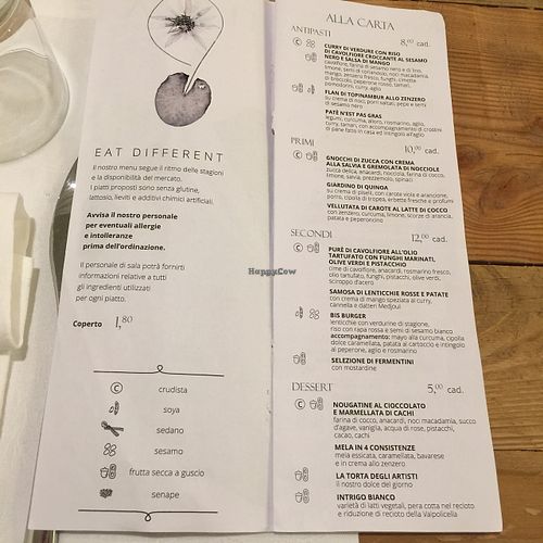 menu  at Flora in Verona