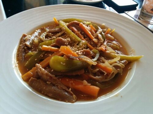 Chicken like soy strips at Chia in Tel Aviv