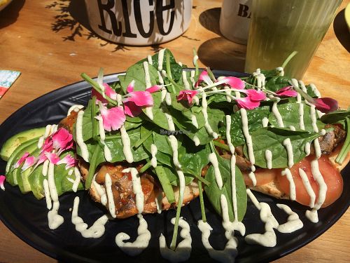 Mushroom bagel at Flora and Fauna in Fremantle