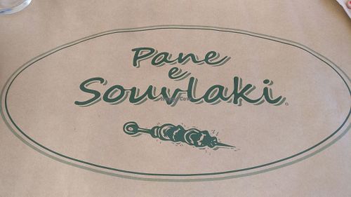 Tablecloth of paper at Pane e Souvlaki in Corfu