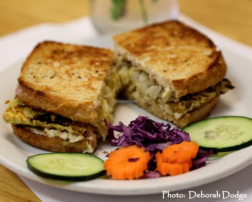 Our Tempeh Rueben - marinated tempeh in a citrus reduction for extra flavor and easier digestion. Create our sandwich with powerful raw sauerkraut and our own homemade Thousand Island dressing. Served on rye bread OR our gluten free alternative at 7th Element in Burbank