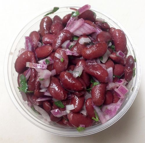 Marinated kidney beans with red onion, parsley,  umeboshi vinegar and toasted sesame oil. at 7th Element in Burbank