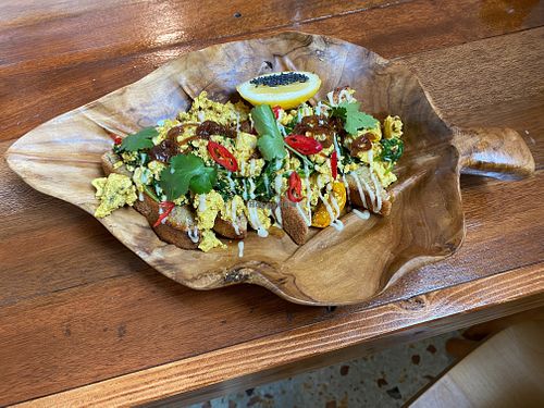 Tofu scramble on toast at Foraged in Seddon