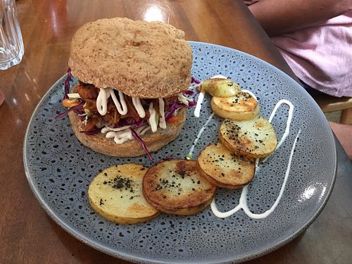 Jackfruit burger at Foraged in Seddon