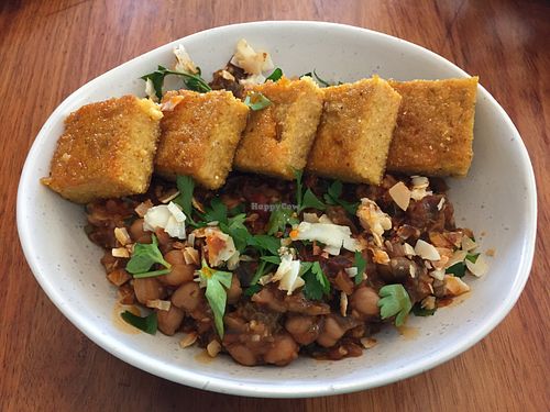 Vegetable polenta ragu at Foraged in Seddon