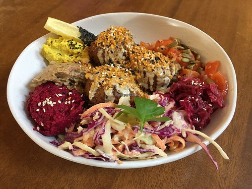 Felafel bowl at Foraged in Seddon