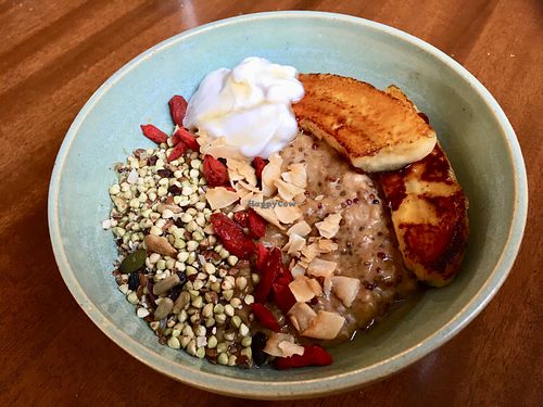 Porridge (half serve - we split one serve into two bowls) at Foraged in Seddon