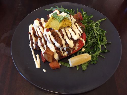 Stuffed red capsicum (special ) at Foraged in Seddon
