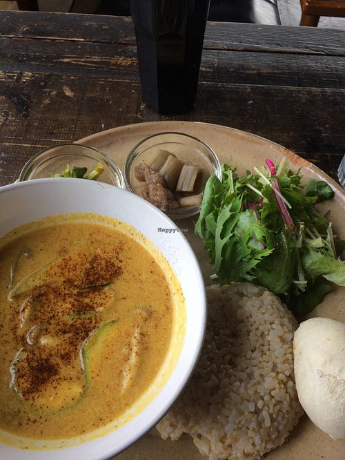 Coconut curry set at Crop Natural Dining in Osaka