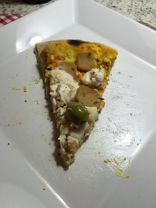 ''Frango com requeijão'': fake chicken with two types of cheese. at Bella Mooca Pizzaria in Sao Paulo