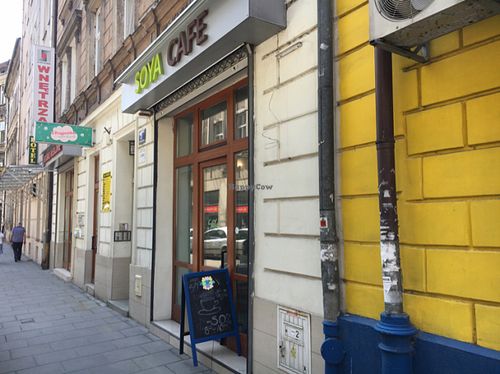 outside  at Soya Cafe in Krakow