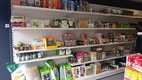 shelf at Purely Vegan Store in Birmingham
