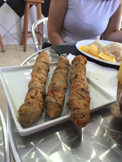 Breaded soy meat with vegetables at Vegan & Co in Sao Paulo