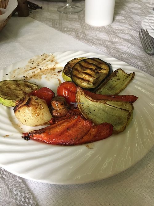 Grilled vegetables  at Platan in Samarkand