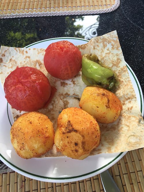 Veggies and potatoes  at Platan in Samarkand