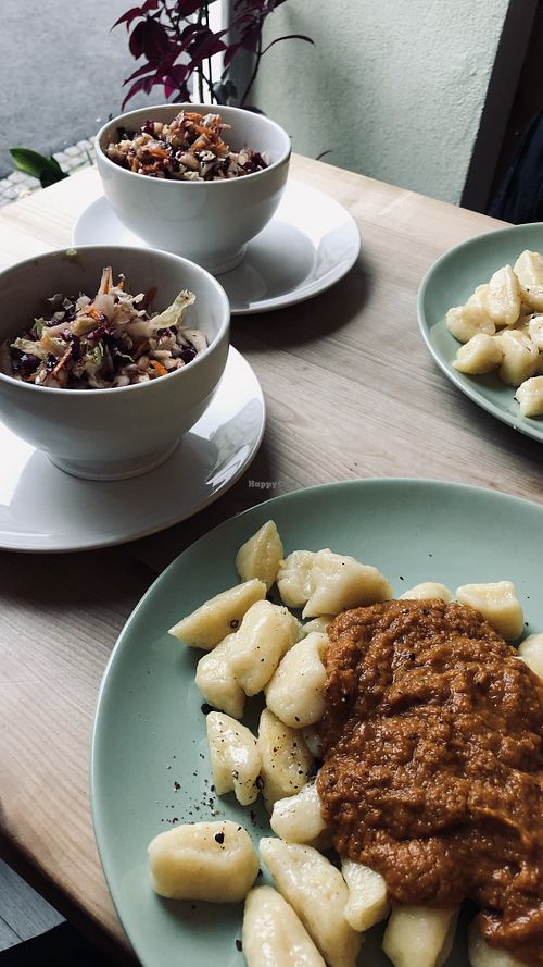 Gnocchi mit Schwammerlsosse und Salat 😍 at Cofeba in Graz