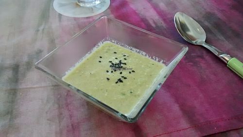 Raw cream of broccoli at Les Delices de Leilla in Albi