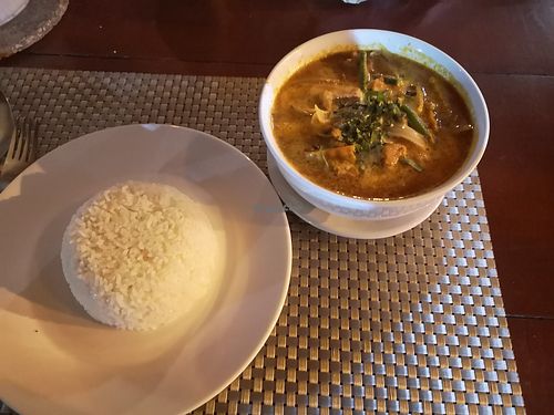 Saraman curry with rice - 3$ at Tokae in Kratie