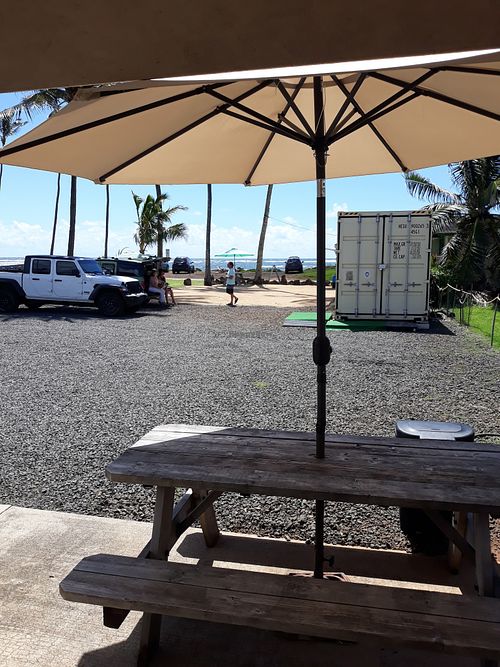 Outside seaside Dining  at Cafe Nirvana in Kapaa