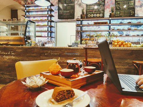 interior at bistRAW & Tea in Prague