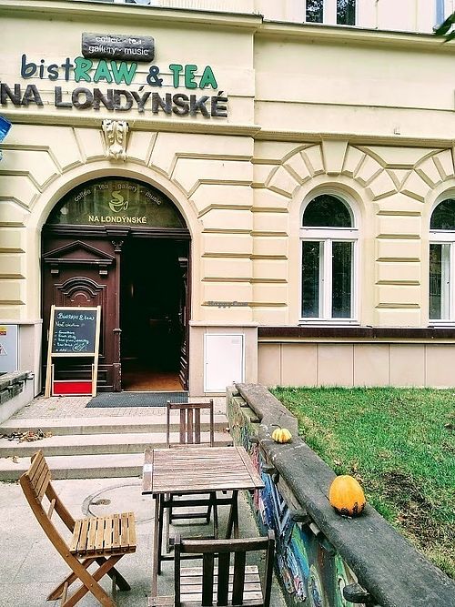 outside at bistRAW & Tea in Prague