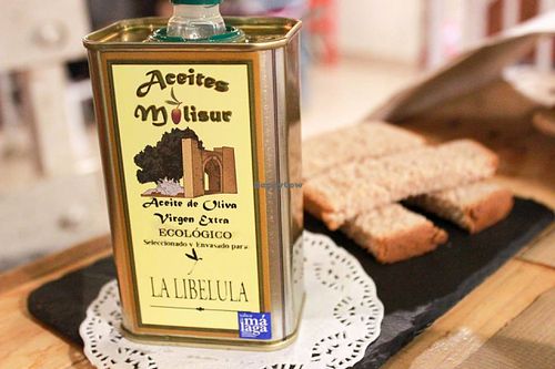 olive oil with bread (free tapa) at La Libelula Vegan Cafe in Fuengirola