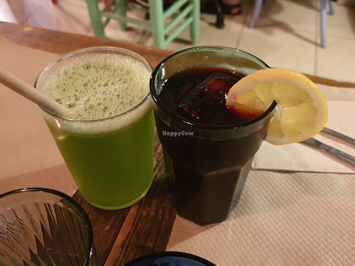 Lemonade & bissap at La Libelula Vegan Cafe in Fuengirola