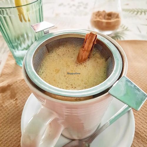 Turmeric latte at La Libelula Vegan Cafe in Fuengirola