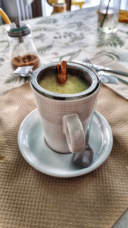 Curcuma latte at La Libelula Vegan Cafe in Fuengirola