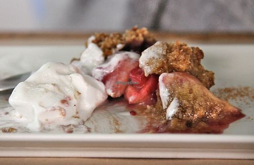 Crumble dessert from menu del dia.  at La Libelula Vegan Cafe in Fuengirola