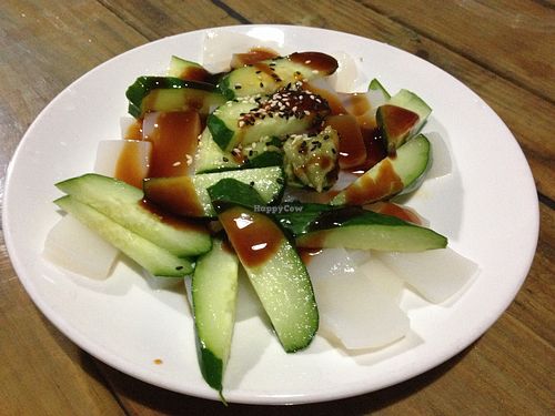 Sliced konyakku with vegetables and wasabi at Xin Shiji - The New Century in Hengchun