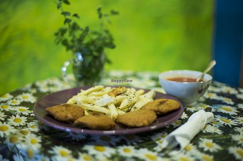 Falafel with chips at A Cova Dos Ratos in Vigo