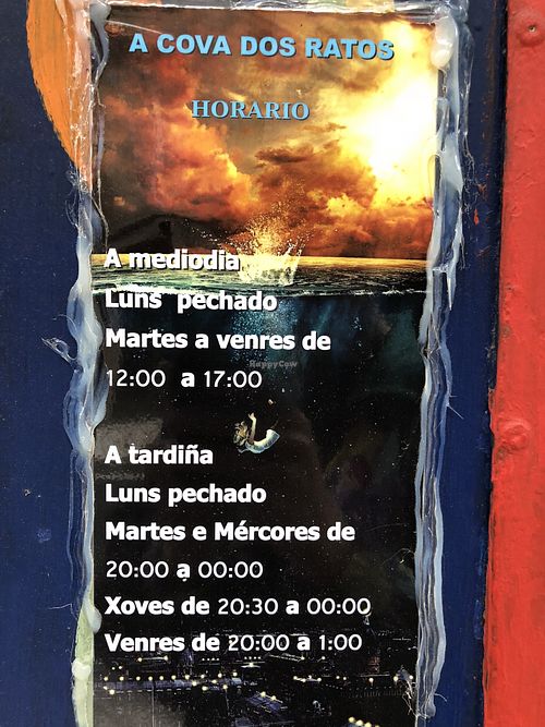 opening times at A Cova Dos Ratos in Vigo