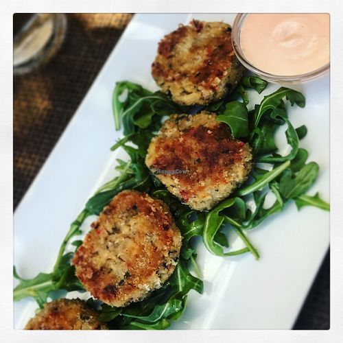 crabless crab cakes  at Full Bloom in Miami Beach