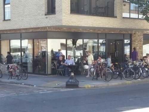 outside at The Hive of Vyner St in East London