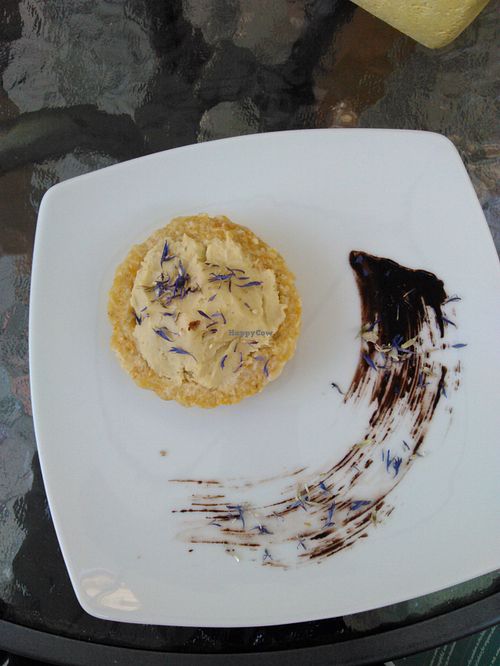 Raw lemon tart (contains honey) at BIOFresh in Timisoara