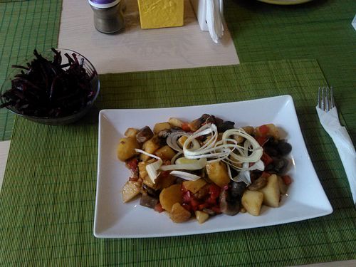 Baked potatoes and mushrooms  at BIOFresh in Timisoara