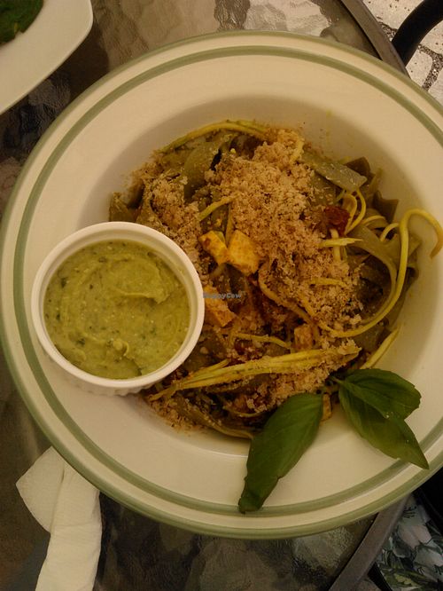 Sun dried tomatoes pasta with avocado sauce. Not my favorite, but it is a favorite to many of my work colleagues at BIOFresh in Timisoara