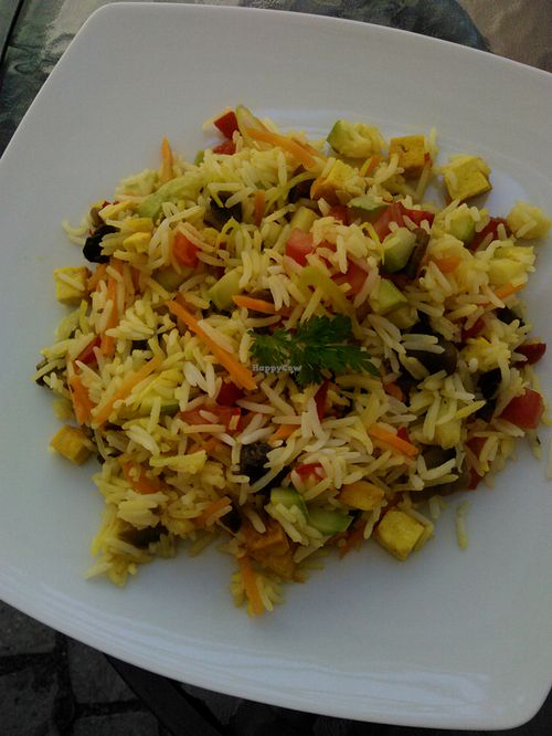 Basmati rice with tofu. My all time favorite, this is the dish I order most often. at BIOFresh in Timisoara