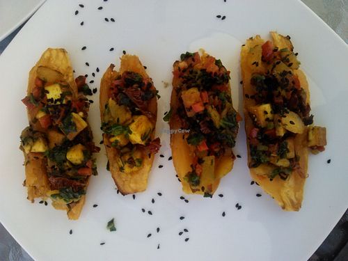 Stuffed sweet potatoes. Maddness at BIOFresh in Timisoara