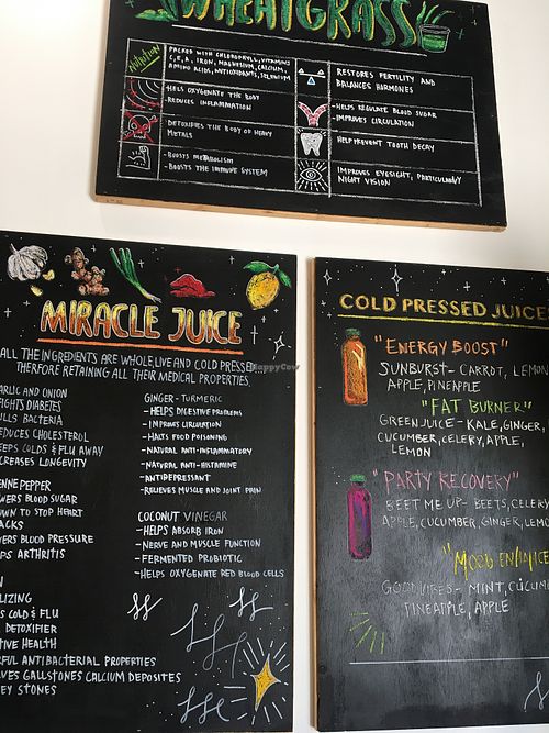Menu boards  at Raw Press in Sanford