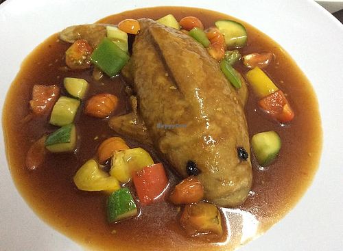 veggie fish at My Healthy Cuisine in Sibu