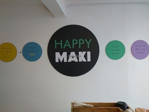 inside wall at Happy Maki in Brighton
