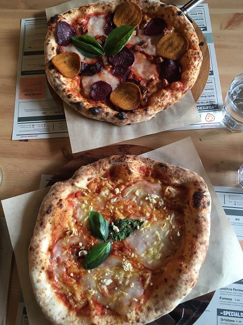 Pizzas at Purezza in Brighton