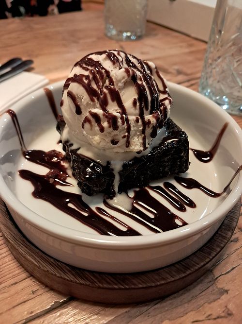 Salted caramel brownie at Purezza in Brighton