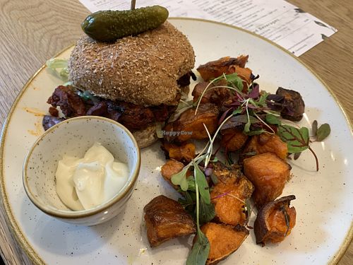 Pulled mushrooms burger  at Chia Naturally Healthy in Hitchin