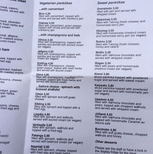 vegan options at Baltique in Frankfurt