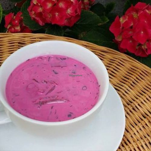 cold beetroot soup from Lithuania  at Baltique in Frankfurt
