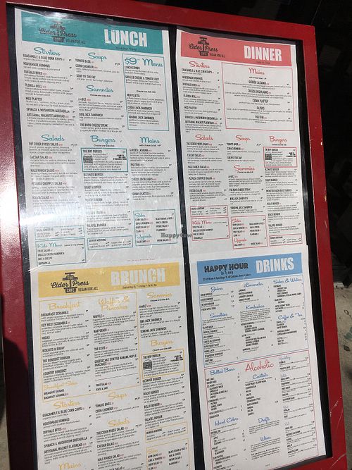 Menu board at Cider Press Pub in St Petersburg