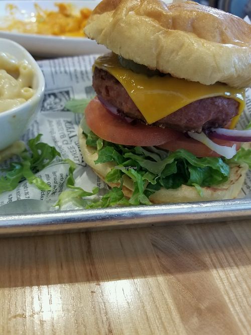 impossible burger with mac cheese at Cider Press Pub in St Petersburg